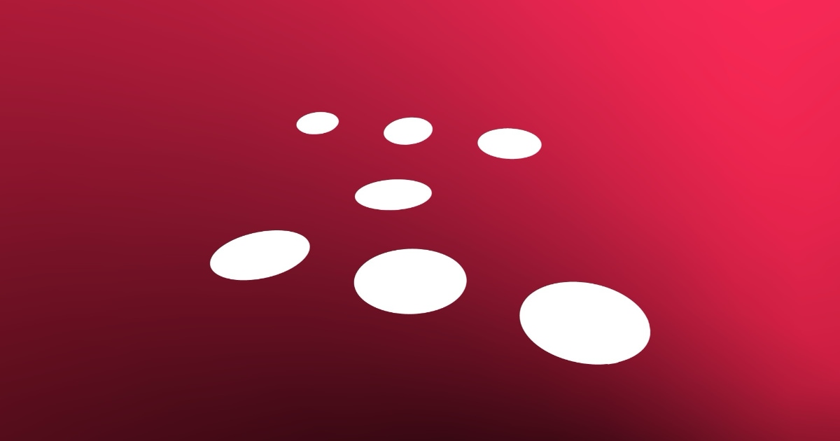 A red square with seven white dots arranged in the shape of a letter Z.